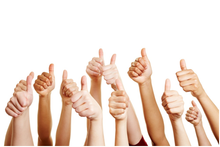 Thumbs up hands